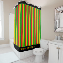 Rasta vlag gekleurd gestreept douchegordijn