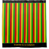 Rasta vlag gekleurd gestreept douchegordijn (Voorkant)