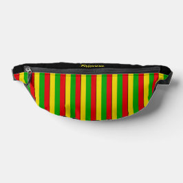 Rasta vlag gekleurde strepen met patroon heuptasje