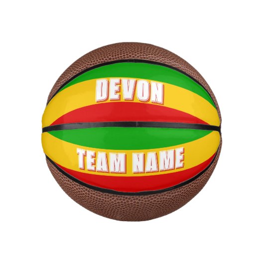 Rasta Vlag Gestreept Basketbal (Voorkant)
