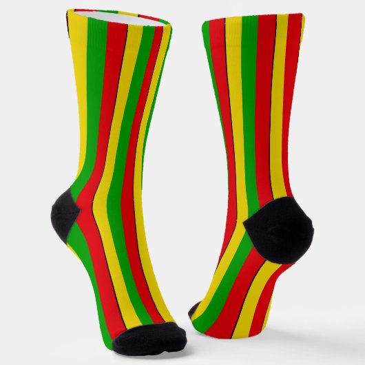 Rasta vlag kleuren gestreept patroon sokken (Gebogen)