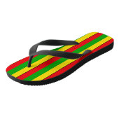Rasta vlag kleuren gestreept teenslippers (Schuin)