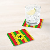Rasta Vlag Kleuren Gestreepte Monogram Bier Kartonnen Onderzetters (Insitu)