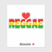 Rasta vlag kleuren houden van reggae tekst sticker (Vel)