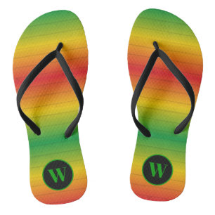 Rasta Vlag Kleuren Monogram Teenslippers