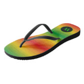 Rasta Vlag Kleuren Monogram Teenslippers (Schuin)