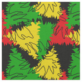 Rasta vlag kleuren palmbladeren Jamaicaans patroon Stof
