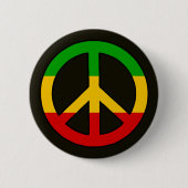 Rasta Vlag Kleuren Vredessymbool Ronde Button 5,7 Cm (Voorkant)