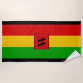 Rasta Vlag Kleurige Gestreepte Monogram Reggae Strandlaken (Voorkant)