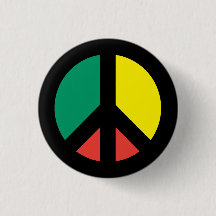 Rasta Vredessymbool Button