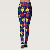 Rasta Weed Blauwe Kleuren Kleuren Blauwe Tests Leggings (Achterkant)