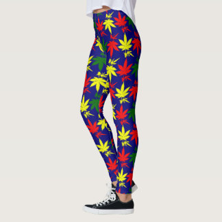 Rasta Weed Blauwe Kleuren Kleuren Blauwe Tests Leggings