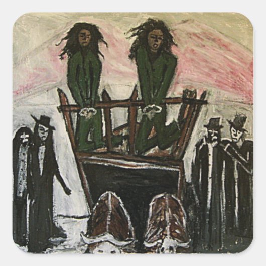 RASTA WITCH TRIALS VIERKANTE STICKER (Voorkant)