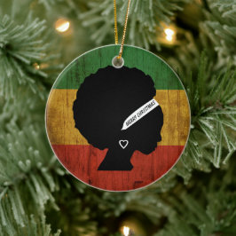 Rasta Woman Merry Kerstmis Keramisch Ornament
