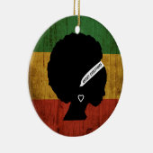 Rasta Woman Merry Kerstmis Keramisch Ornament (Rechts)