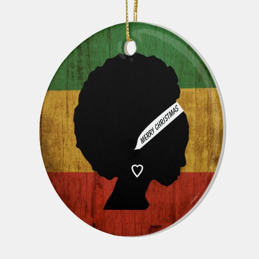 Rasta Woman Merry Kerstmis Keramisch Ornament (Links)