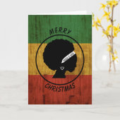 Rasta Woman Peace & Love Kerstmis Classic Round S Kaart (Gele Bloem)