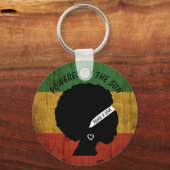 Rasta Woman Peace & Love Powered by the Sun Sleutelhanger (Voorkant)