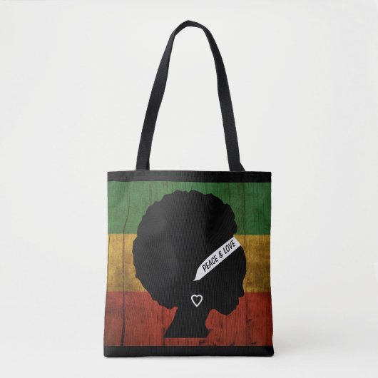 Rasta Woman Peace & Love Tote Bag (Voorkant)