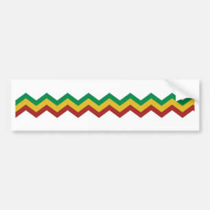 Rasta Zig Zags. Bumpersticker