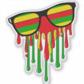 Rasta-zonnebril die smelt in de zon sticker (Voorkant)