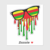 Rasta-zonnebril die smelt in de zon sticker (Vel)