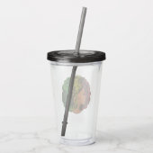 Rasta zwart meisje vrouw afro rood geel groen acryl drinkbeker (Achterkant)