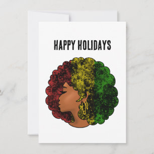 Rasta zwart meisje vrouw afro rood geel groen feestdagenkaart
