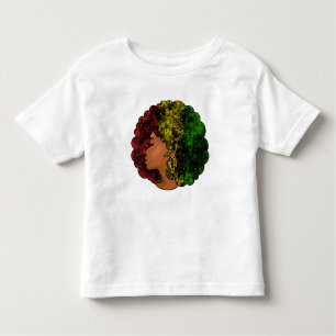 Rasta zwart meisje vrouw afro rood geel groen kinder shirts