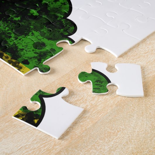 Rasta zwart meisje vrouw afro rood geel groen legpuzzel (Zijkant)