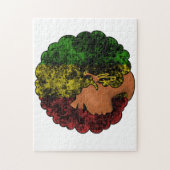 Rasta zwart meisje vrouw afro rood geel groen legpuzzel (Verticaal)