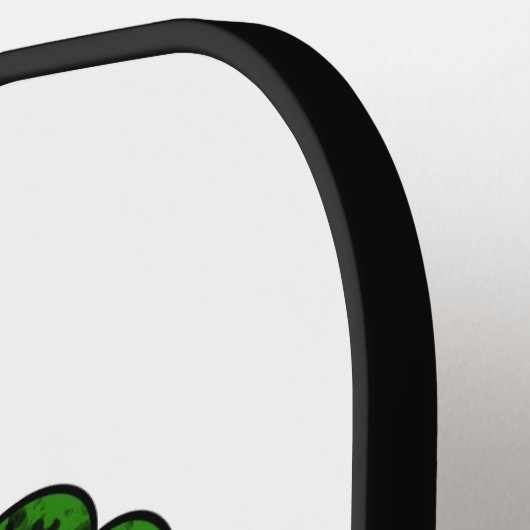 Rasta zwart meisje vrouw afro rood geel groen pickleball paddle (Links Detail)