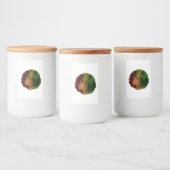 Rasta zwart meisje vrouw afro rood geel groen voedselcontainer etiket (Flessen)