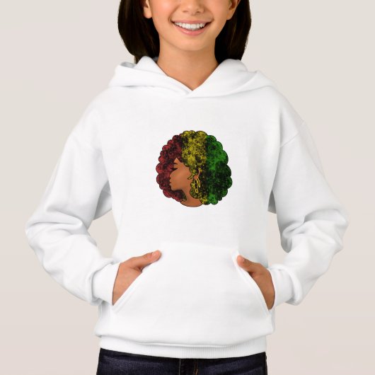 Rasta zwarte meid vrouw afro rood geel groen (Voorkant)