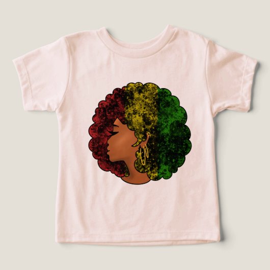 Rasta zwarte meisje vrouw afro rood geel groen (Design voorkant)