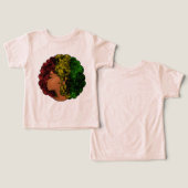 Rasta zwarte meisje vrouw afro rood geel groen (Ontwerp Voorkant & Achterkant)
