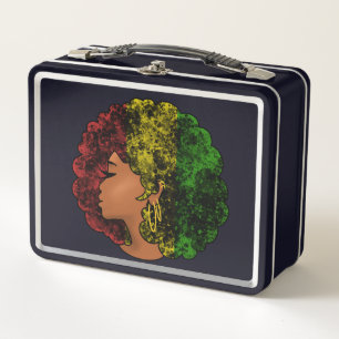 Rasta zwarte meisje vrouw afro rood geel groen