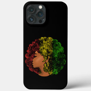 Rasta zwarte meisje vrouw afro rood geel groen Case-Mate iPhone case