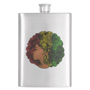 Rasta zwarte meisje vrouw afro rood geel groen  flacon