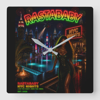 Rastababy Vierkante Klok
