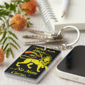 Rastafa Sleutelhanger: Lion Judah, in Gold en Blac Sleutelhanger (Voorkant Rechts)