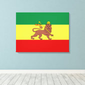 Rastafaarse vlag (Rastafarianisme) (Rasta) Canvas Afdruk (Insitu (Houten vloer))