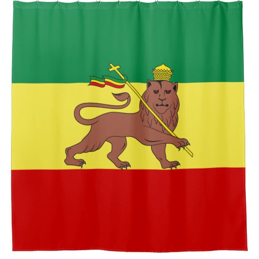 Rastafaarse vlag (Rastafarianisme) (Rasta) Douchegordijn (Voorkant)