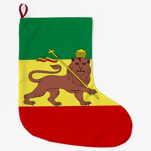 Rastafaarse vlag (Rastafarianisme) (Rasta) Grote Kerstsok (Voorkant)