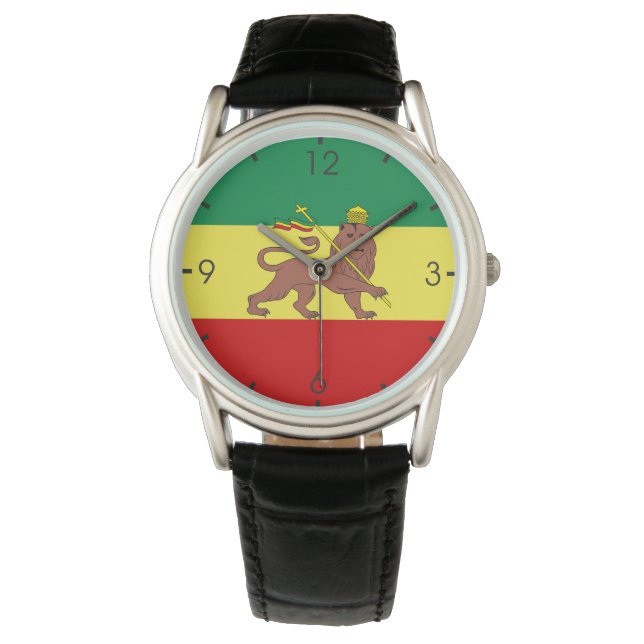 Rastafaarse vlag (Rastafarianisme) (Rasta) Horloge (Voorkant)
