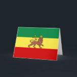 Rastafaarse vlag (Rastafarianisme) (Rasta) Kaart<br><div class="desc">Dit ontwerp is voorzien van de vlag van de Rastafari-beweging, een religie die zich in Jamaica in de jaren dertig ontwikkelde. Er is geen centrale autoriteit voor de controle op de beweging en er bestaat een grote verscheidenheid onder de beroepsbeoefenaars, die bekend staan als Rastafari, Rastafari of gewoon Rastas. Rasta-overtuigingen...</div>