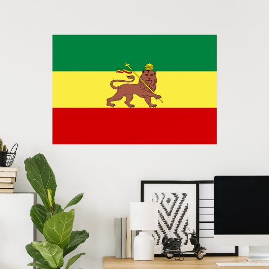Rastafaarse vlag (Rastafarianisme) (Rasta) Poster (Thuiskantoor)