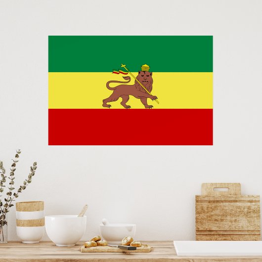 Rastafaarse vlag (Rastafarianisme) (Rasta) Poster (Keuken)