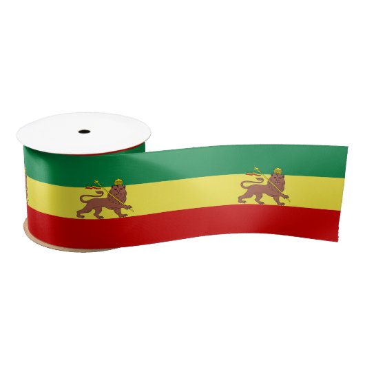 Rastafaarse vlag (Rastafarianisme) (Rasta) Satijnen Lint (Spoel)