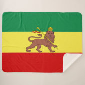 Rastafaarse vlag (Rastafarianisme) (Rasta) Sherpa Deken (Voorkant (horizontaal))